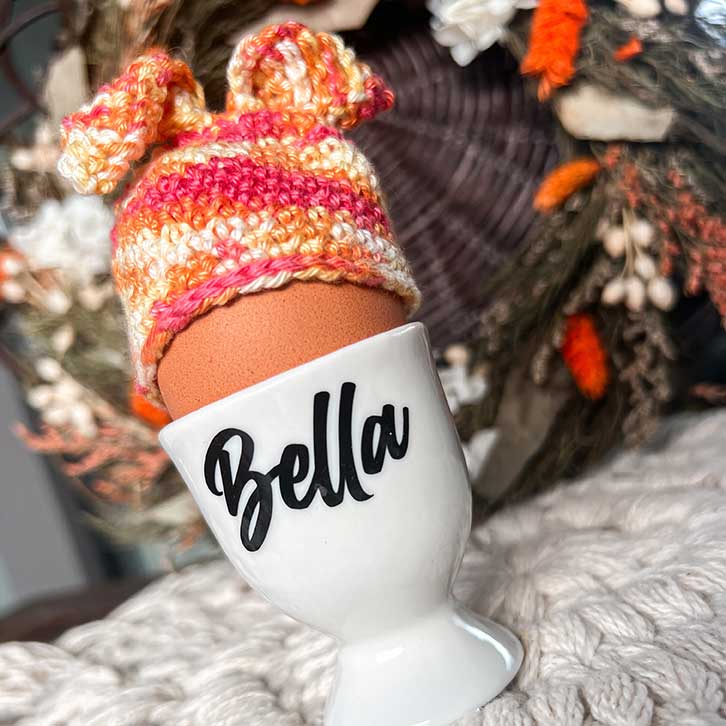 personalisierter Eierbecher Bella mit Eierwärmer